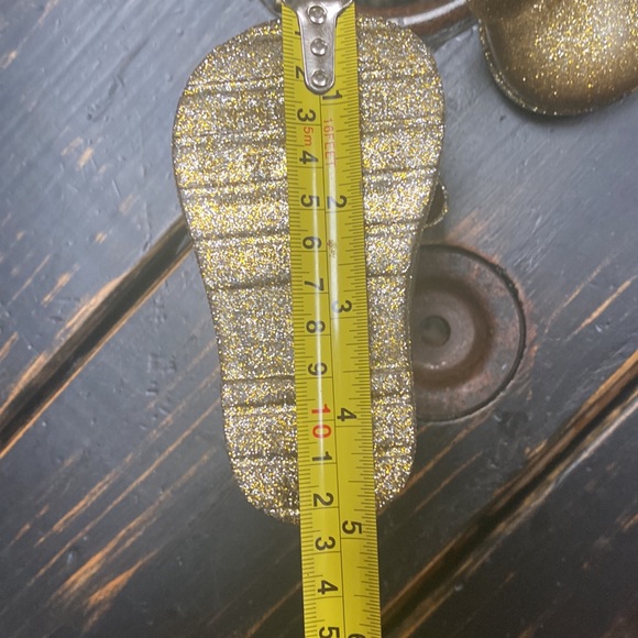 MINI MELISSA Sugar Rain Bow Rain Boots Gold Glitter Bow - Used, Worn Once - Picture 8 of 12